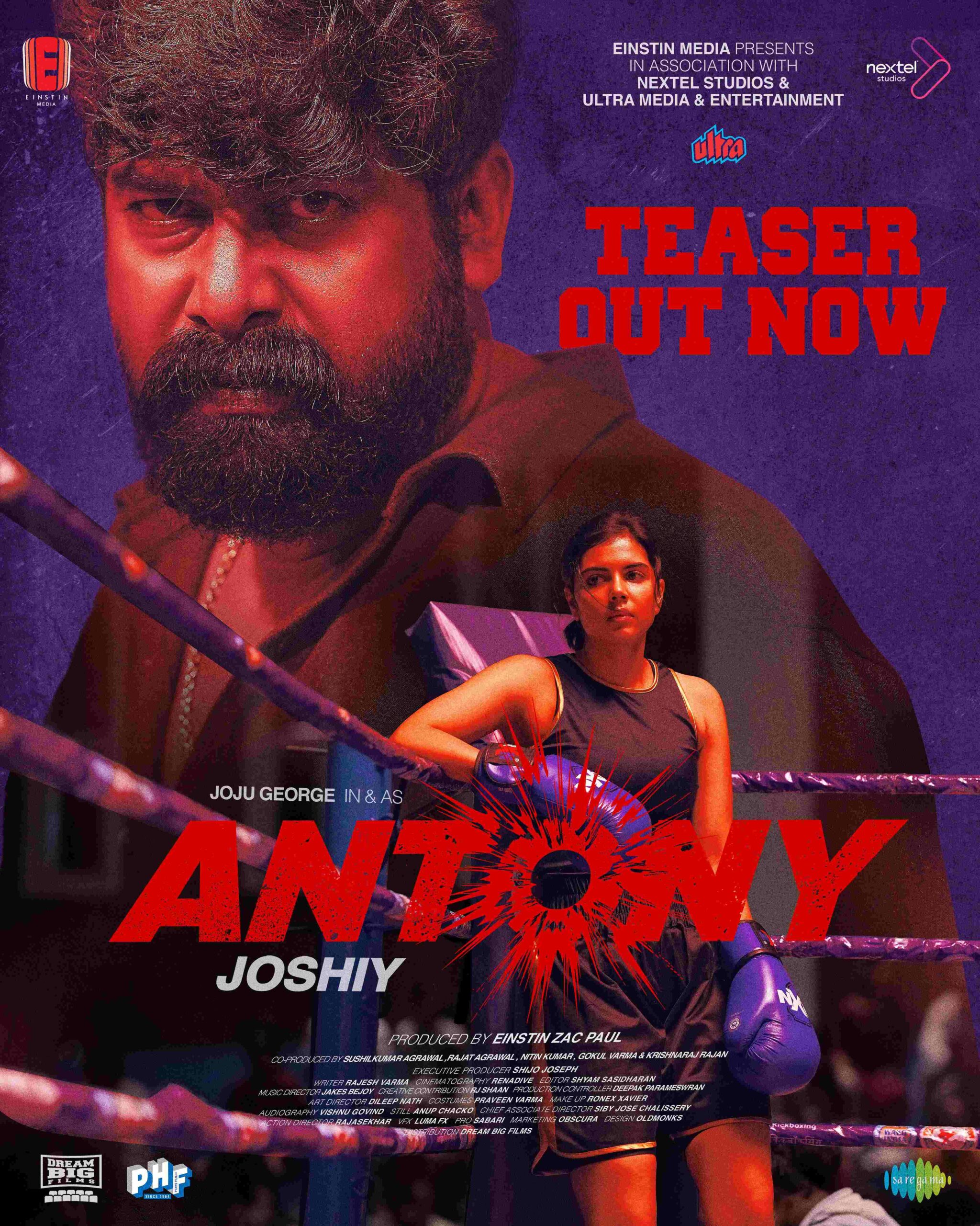 Joshiy’s latest  ‘Antony,’ has officially released its teaser, offering a tantalizing glimpse into the film.