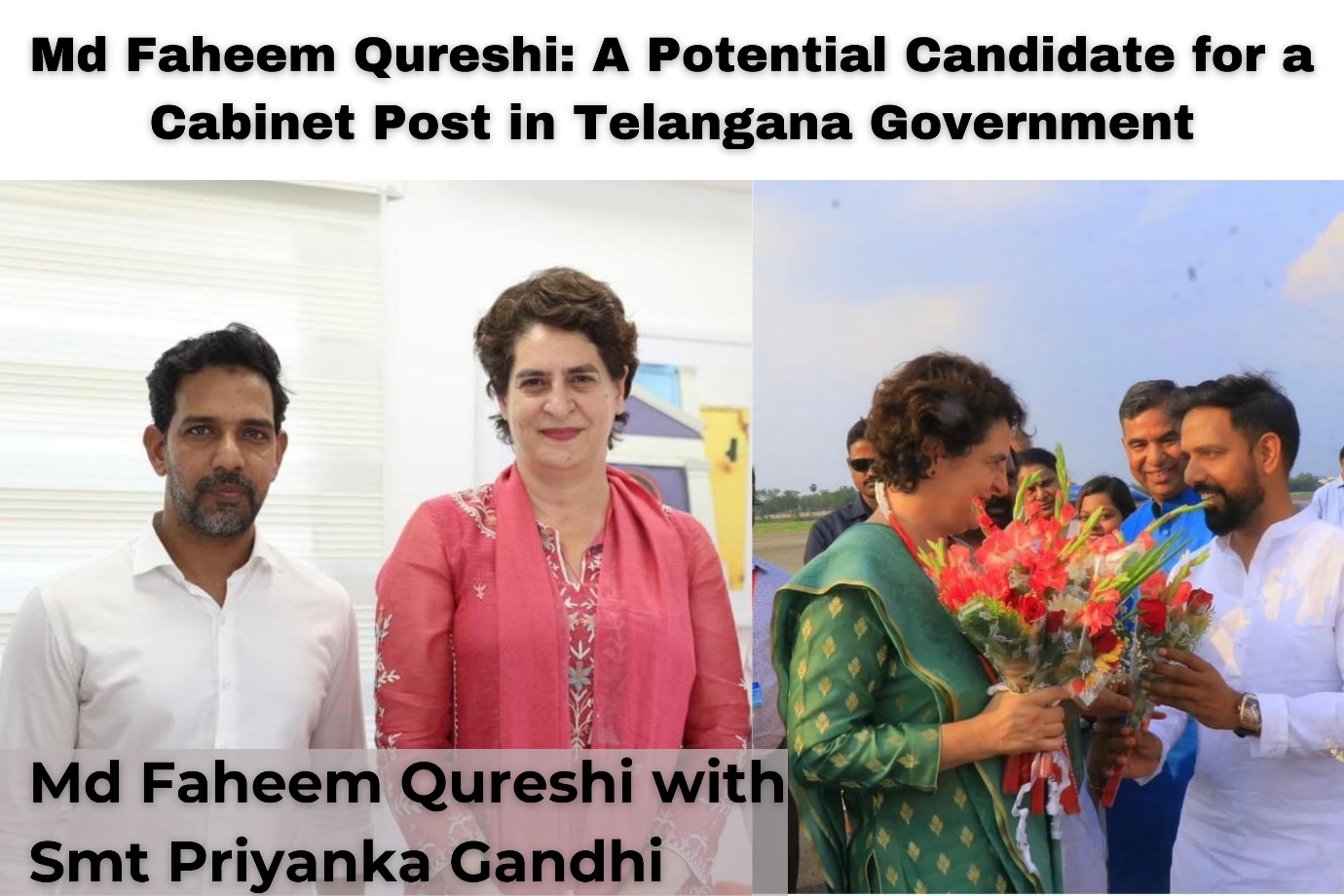 Visionary Politician Nominated as a Key Contender for Telangana Cabinet Position – Md Faheem Qureshi