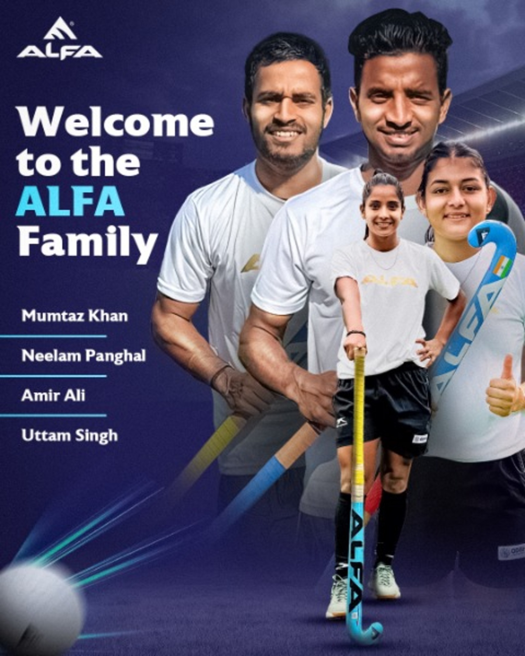 Alfa Hockey signs the next gen hockey players like Mumtaz Khan, Uttam Singh, Tahir Ali, Mahima Tete, Neelam Nagpal and more