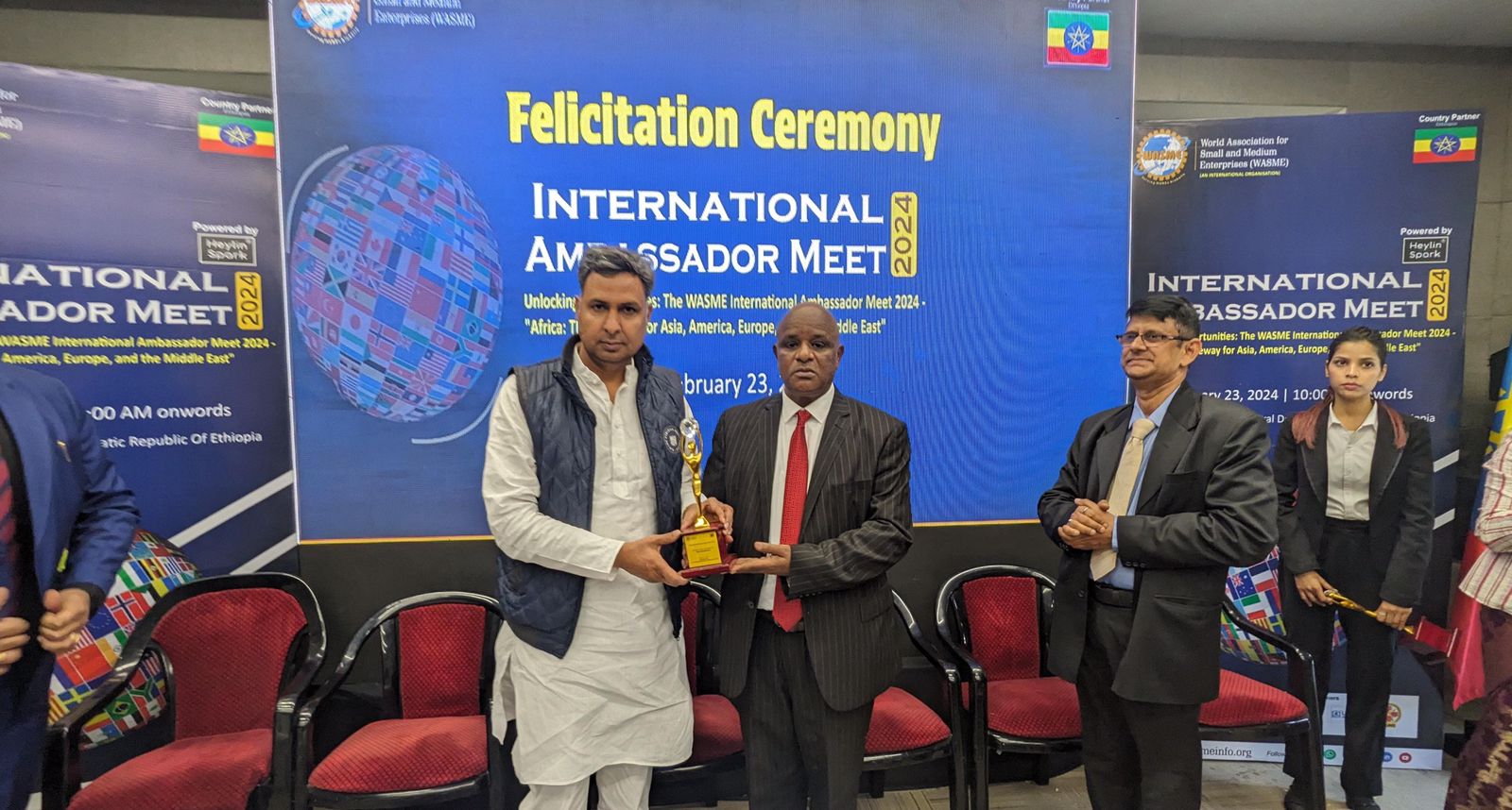 Nishit Kumar (Bablu Chaudhary) was honored by the Ethiopian Embassy for his excellent work in the field of environmental protection.