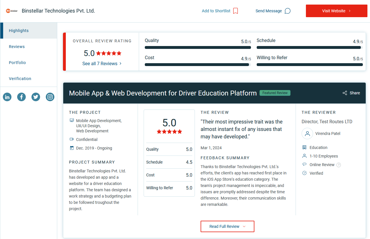 Binstellar Technologies Pvt. Ltd: Fastest-Growing Tech Company in Gujarat, India