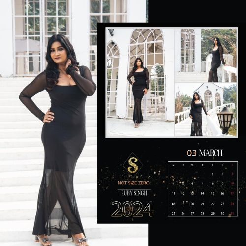 Ruby Singh Featuring herself in plus size calendar by Shapely By Somwya