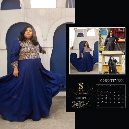 Geeta Tyagi Being the face plus size calendar by Shapely By Somwya