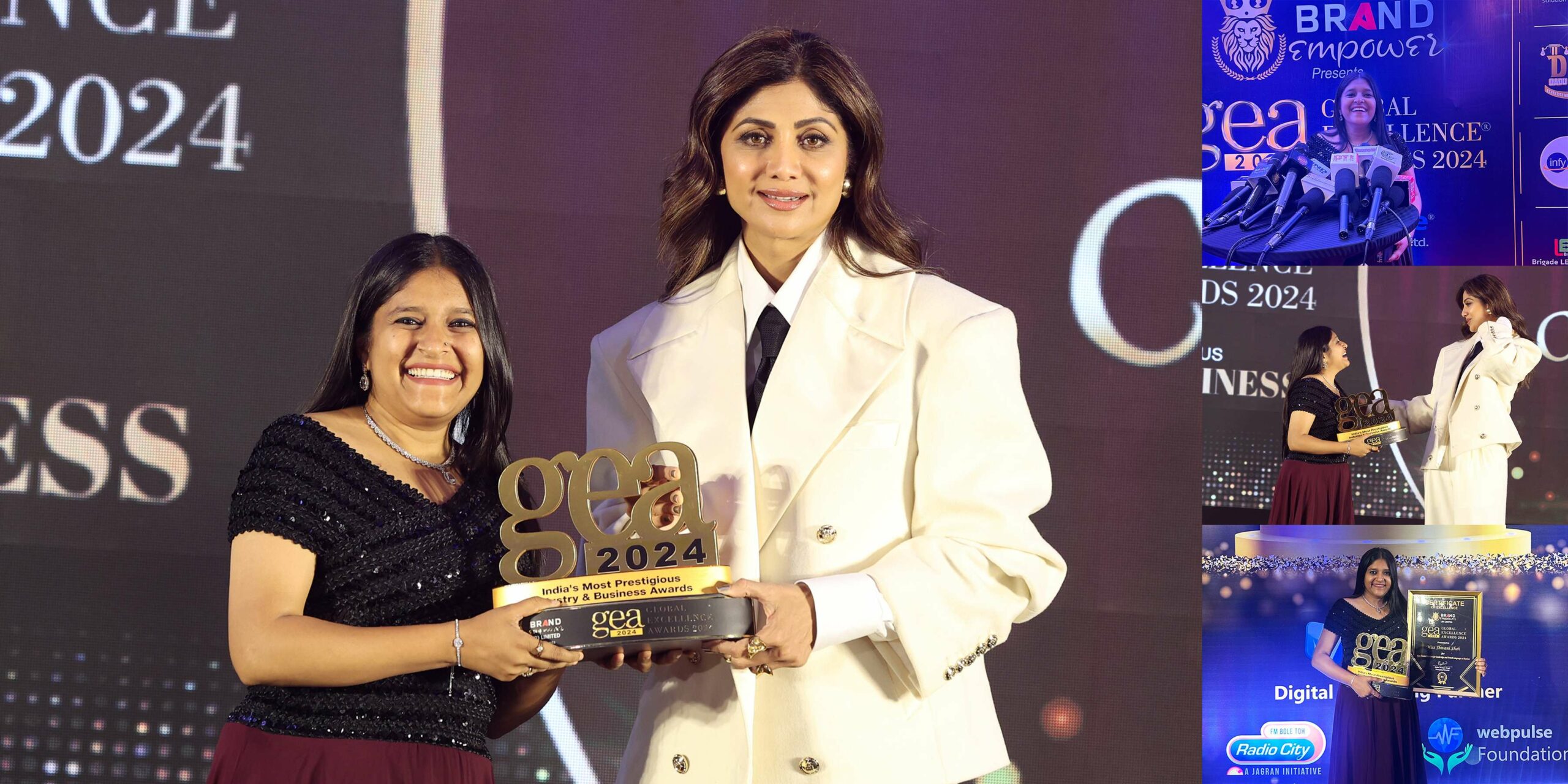 Shivani Shah Honored with Global Excellence Award 2024 for Leadership and Innovation in Education
