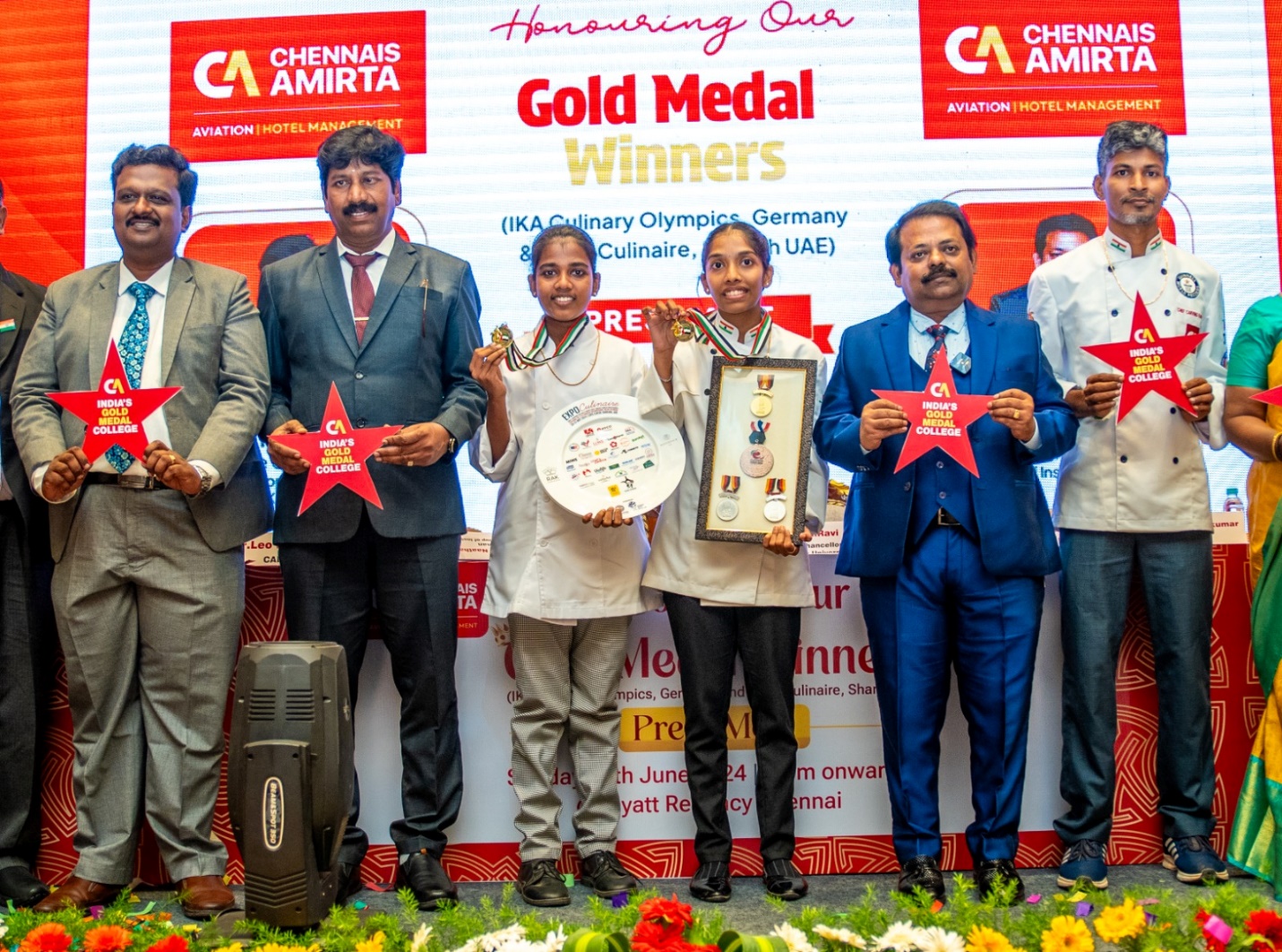 Alagappa University Honors Chennais Amirta’s International Culinary Olympic Winners Sreya Aneesh and Amritha P.Sadan