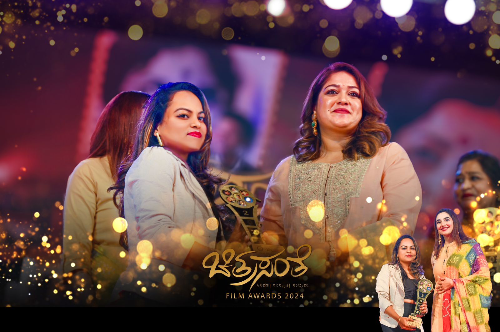 Shwetha Parthiban Honored as Best Celebrity Makeup Artist of Sandalwood by Actress Meghana Raj