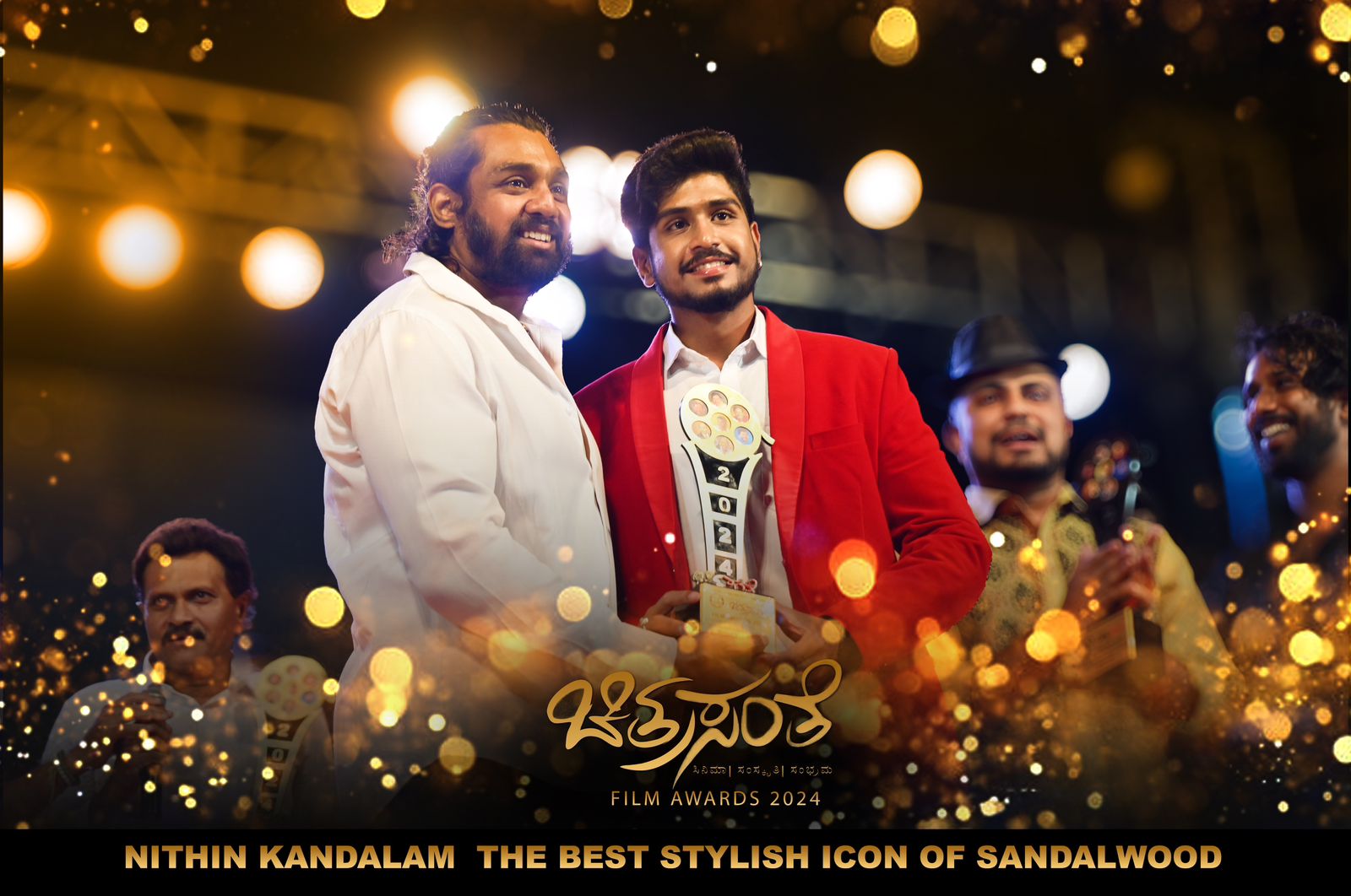 Nithin Kandalam Awarded Best Stylish Icon of Sandalwood by Action Prince Dhruva Sarja