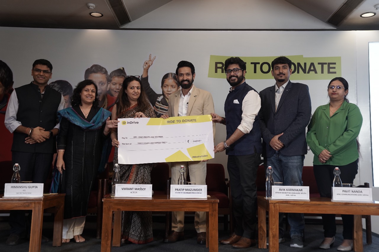 Vikrant Massey supports inDrive’s campaign – “Ride to Donate” in collaboration with Cry India