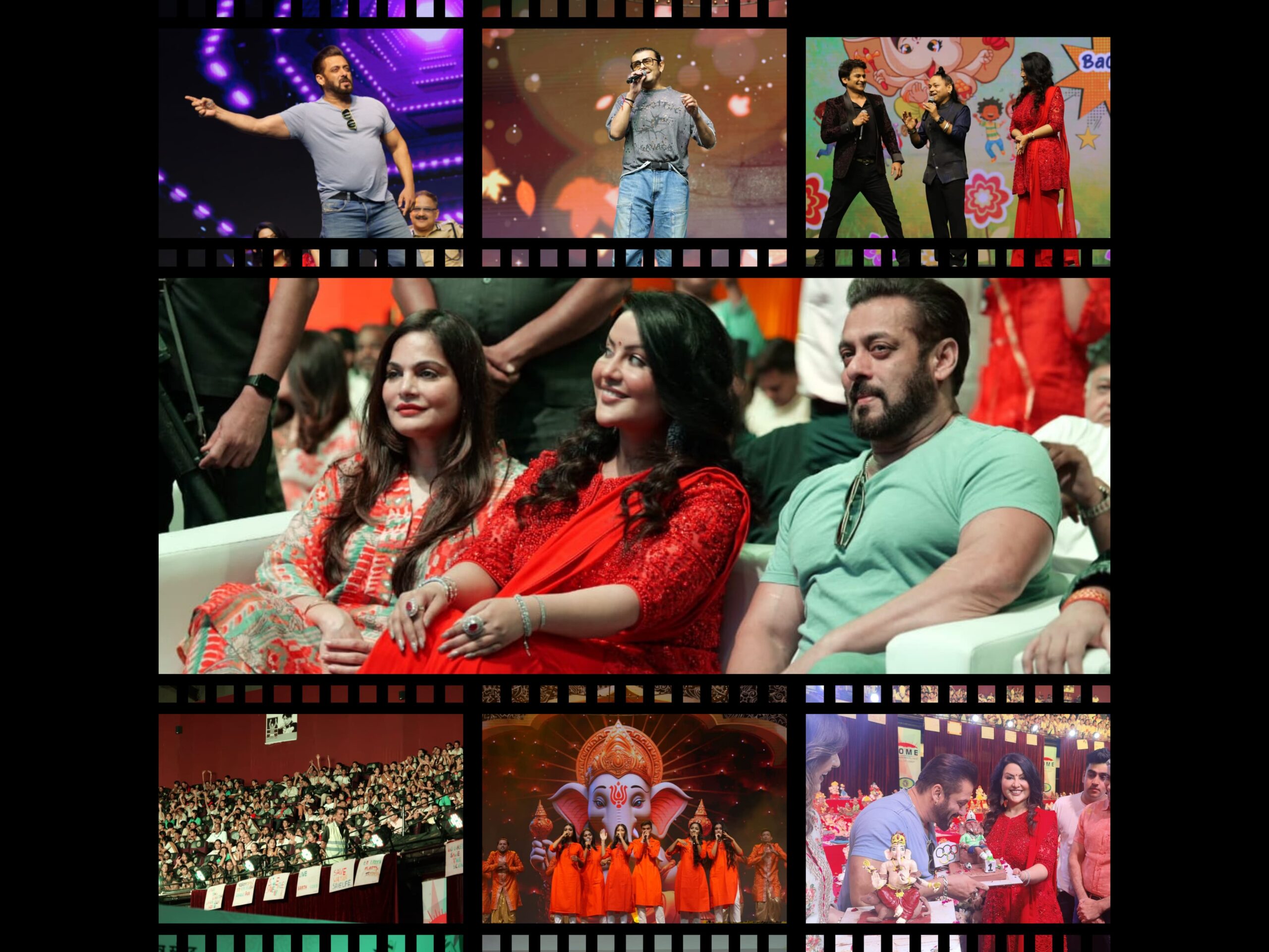 Salman Khan-Amruta Fadnavis Lead the Charge for Earth Conservation at Amruta Fadnavis’ Eco Friendly Ganesha Movement Bacche Bole Morya at Dome SVP Stadium.