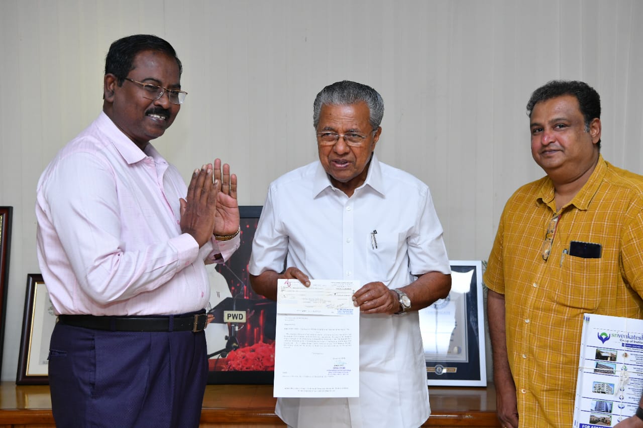 Sri Venkateshwaraa Group of Institutions Contributes Rs. 7 Lakhs to Kerala CM’s Wayanad Landslide Relief Fund