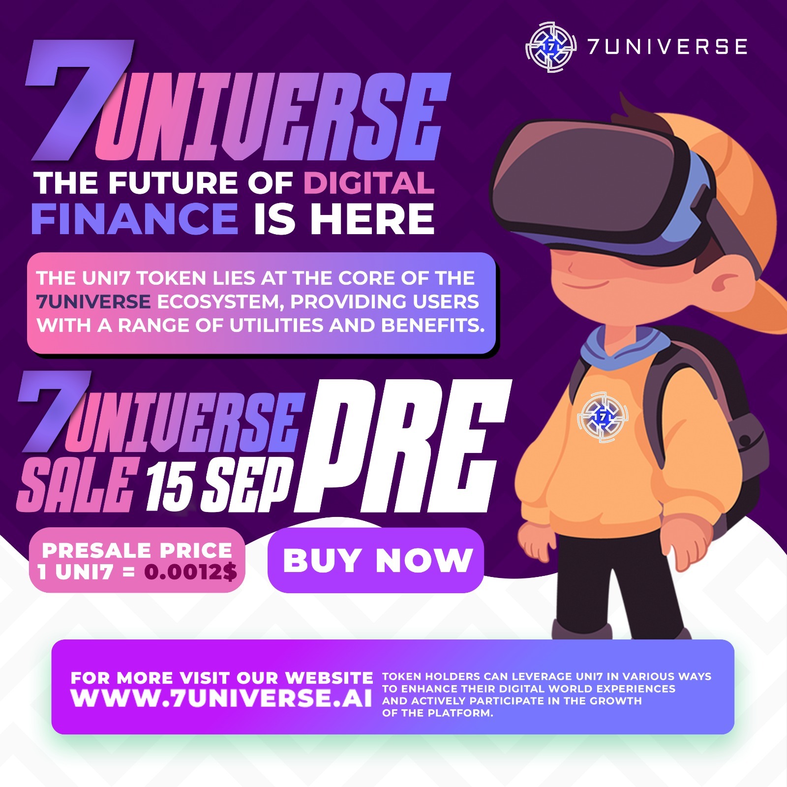 7Universe Launches UNI7 Token for a New Era in VR Gaming, Blockchain, and Digital Exchanges