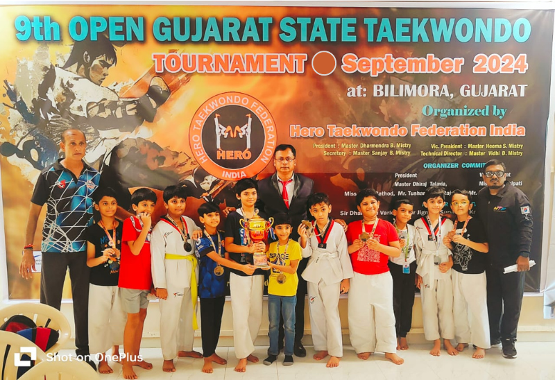 T.M. Patel International School Excels at 9th Open Gujarat State Taekwondo Tournament