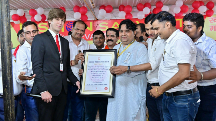 Dr. Basant Goel’s Mission Sarvarth Sewa Foundation receives India Book of Records Honour for Maximum Blood Units Collected, Continues Nationwide Medicine Distribution Initiatives 