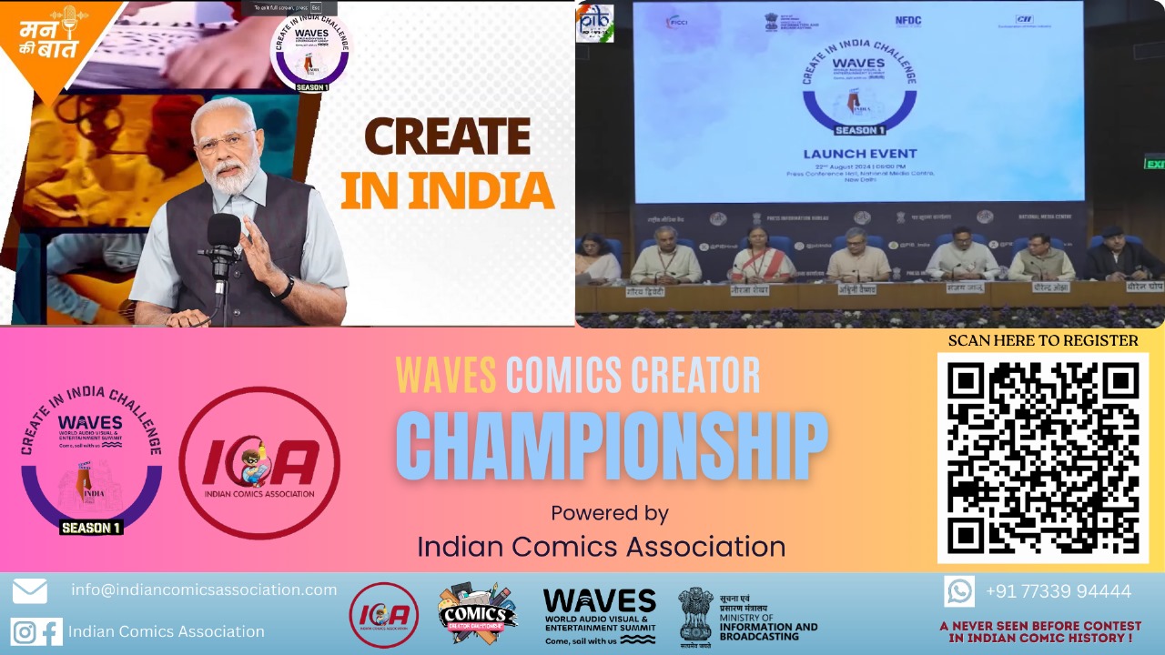 India’s Comics Industry Gains Momentum: Comics Creator Championship under ‘Create in India Challenges’ to revolutionize the industry.